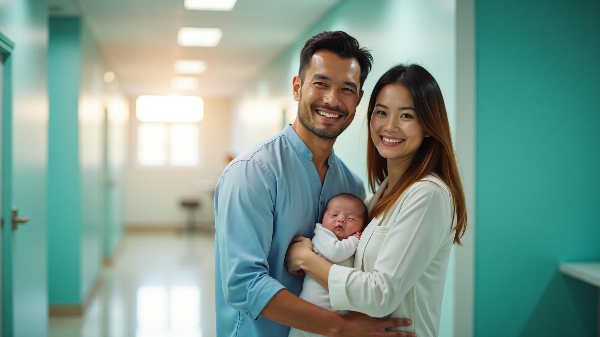 Keluarga bahagia dengan bayi